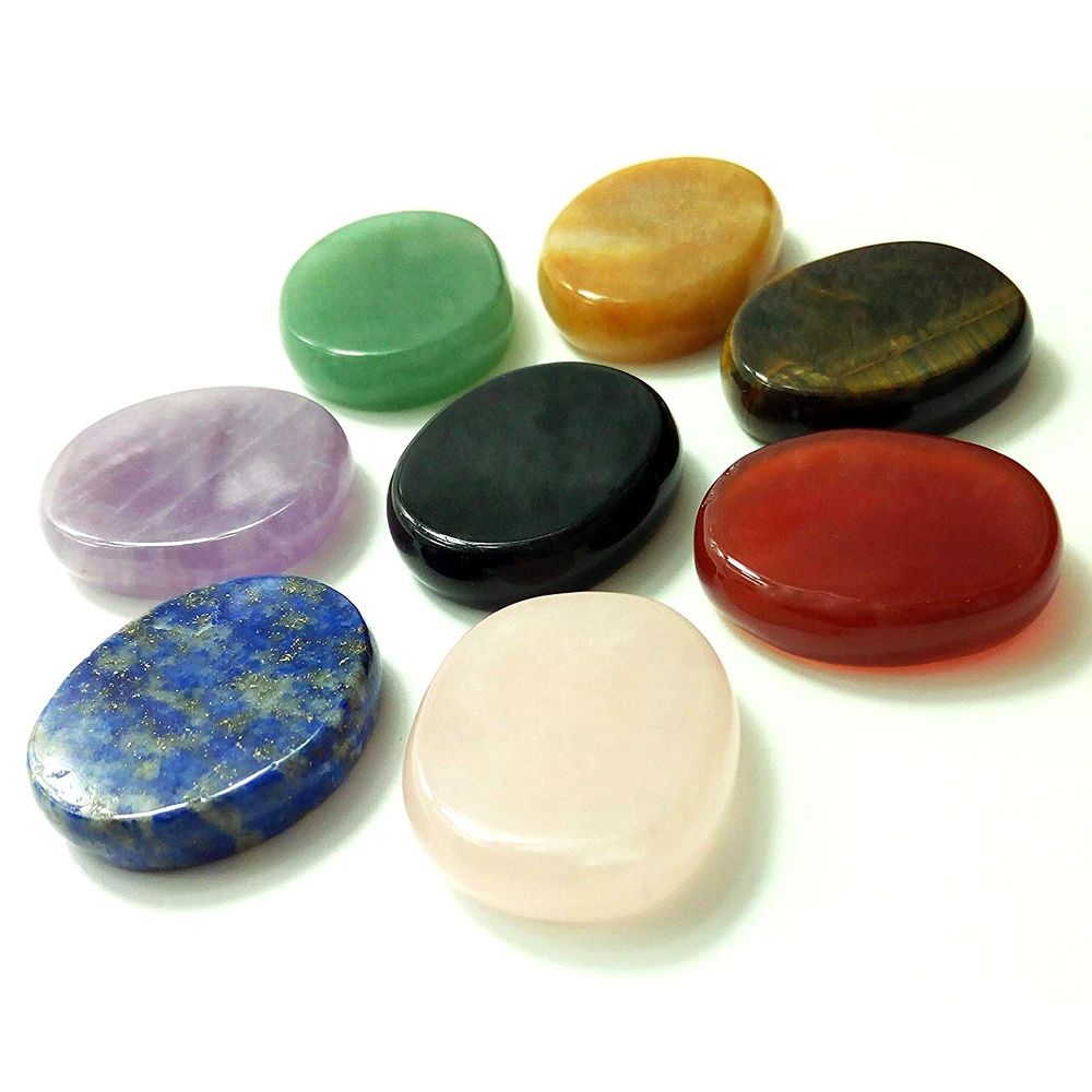 7 шт. натуральный чакра свернутый камень кварц Кристалл Карманный палец пальмовые кристаллы камней рейки целебная медитация или как волнующие камни