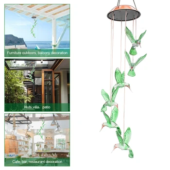 

Outdoor Solar Mobile Wind Chime LED Changing Light Solar Lamps Waterproof Six Wind Chimes Home Party Garden Night Decor