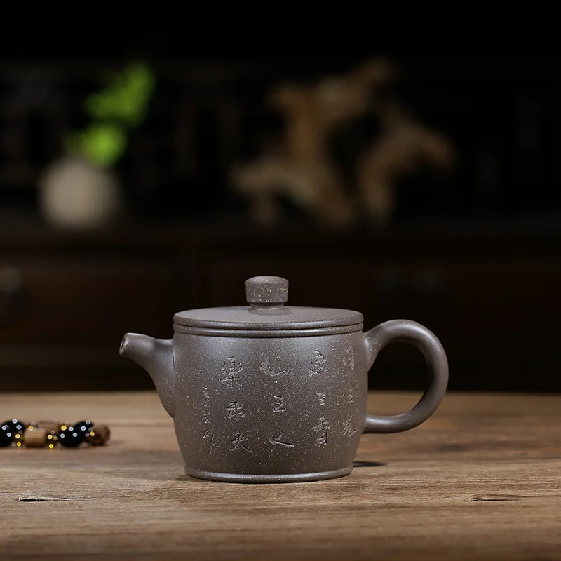 

Teapot Wholesale Raw Ore Grey Lime Section Clay Tile Tile Pot Quality Goods Yixing Manual Teapot Kung Fu Tea Have Ball Hole