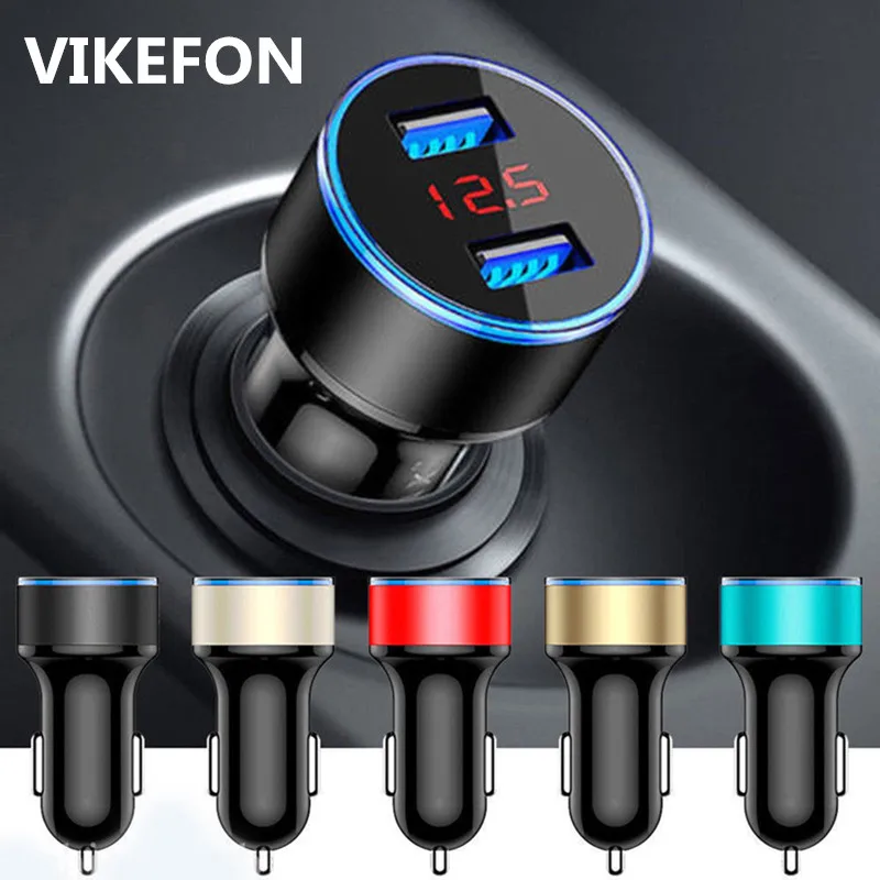 VIKEFON 3.1A Mini USB Car Charger For Mobile Phone Tablet GPS Fast Charger Car Charger Dual USB