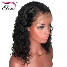 Elva Hair Curly Lace Front Human Hair Wigs For Black Women Pre Plucked Brazilian Remy Hair Wigs With Baby Hair Bleached Knots