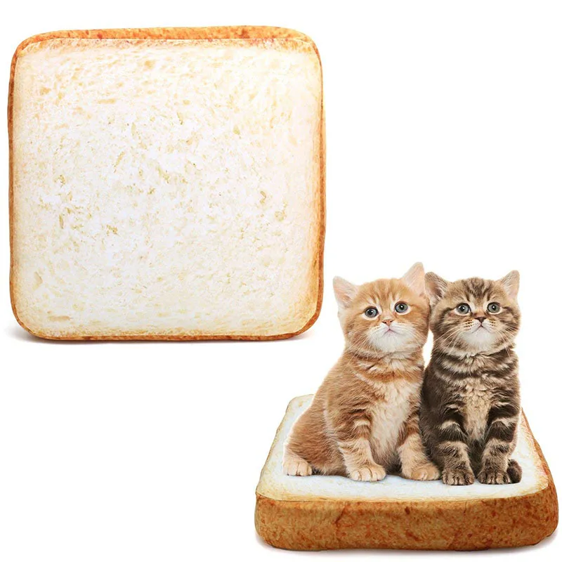 Creative Toast Bread Pet Cat Bed Mattress Soft Foam Cushion Seat Pad