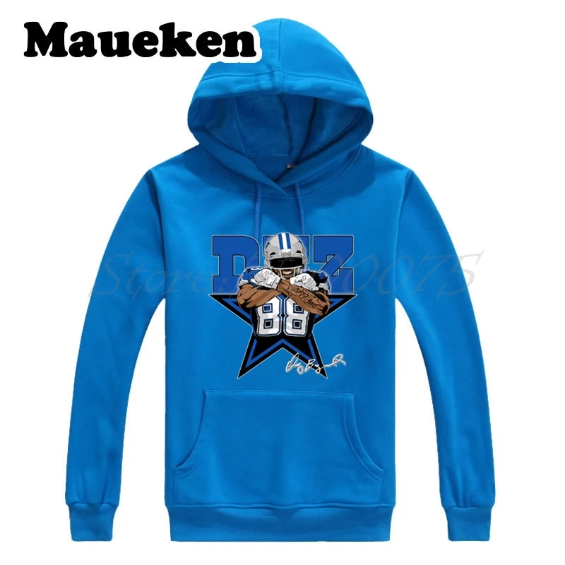 Мужские толстовки с капюшоном dallas #88 Dez Bryant и толстой шнуровкой для фанатов ковбоя