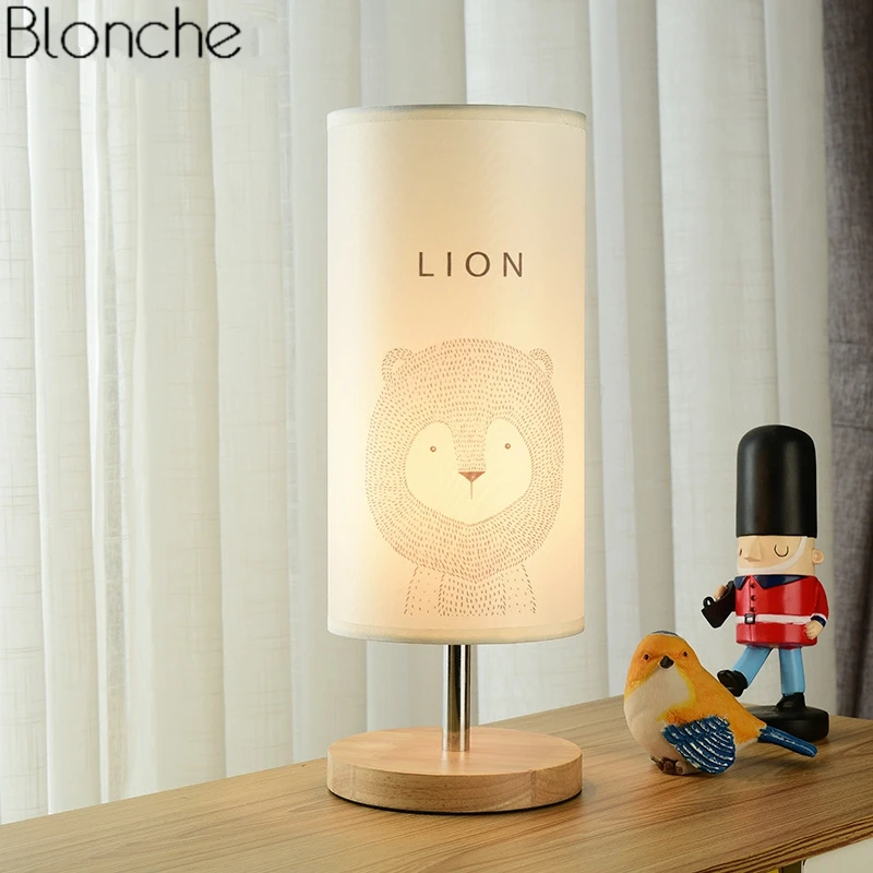 Kaufen Moderne Nordic Holz Tisch Lampe Tier Studie Schreibtisch Leuchten Schlafzimmer Nacht Lampe Kinderzimmer Wohnkultur Stand Leuchte