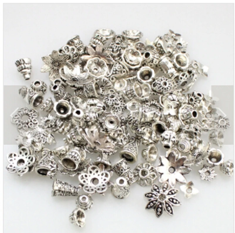 

45g Mixed Tibet Silver Bead Caps Spacer Beads for Jewelry Making (About 150pcs) (Size: about 150pcs)