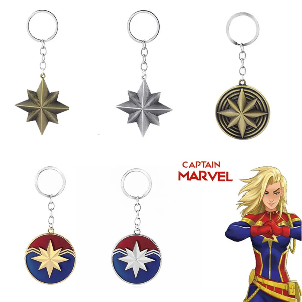 

Cosplay props Marvel Captain Marvel Shield Keychain Avengers: Endgame Superhero Carol Danvers Charms Key Chains for unisex gifts