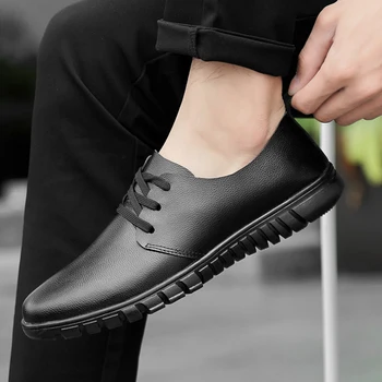 

big size 48 Men Summer Shoes Breathable genuine Leather Flats Loafers Men Casual Shoes Luxury Fashion lace up Shoes Men l5