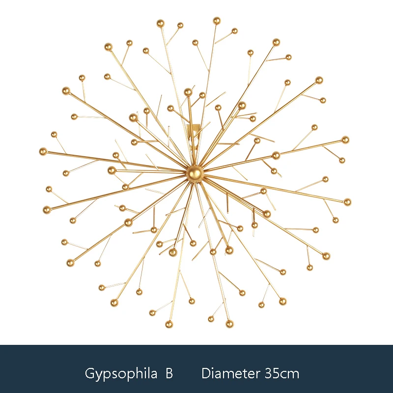 Aqumotic Gypsophila Наклейка 3d цветок настенный декор искусство 1 шт. гостиная диван ТВ фон настенные украшения Спальня Столовая инструмент - Цвет: Gypsophila A   35CM