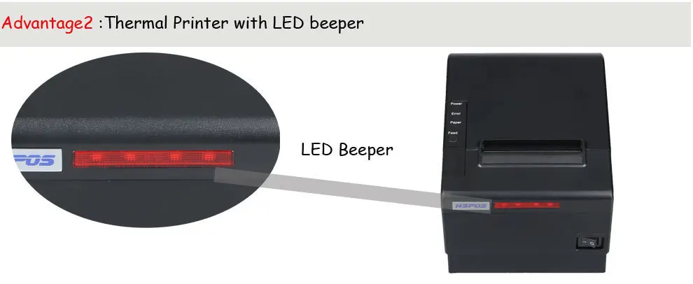 Беспроводной 80 мм pos термопринтер bluetooth интерфейс Чековая печатная машина может поддерживать opos с бипером
