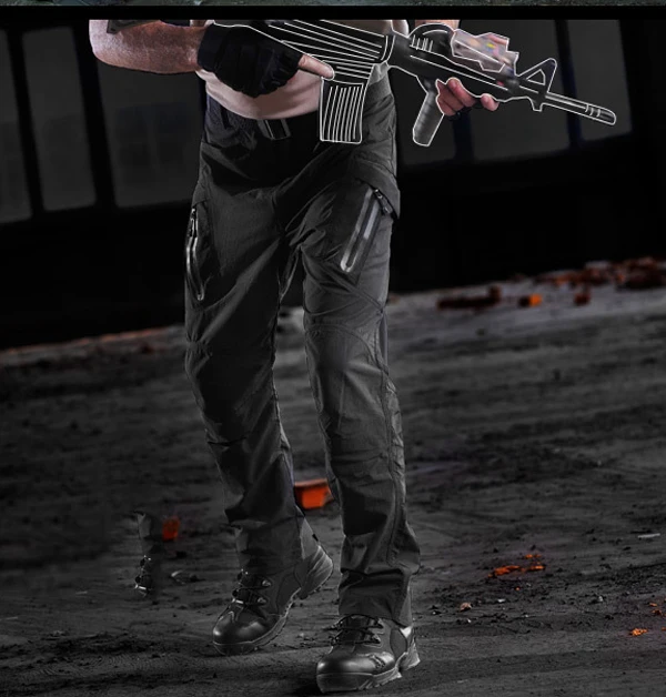 MAGCOMSEN Лето IX9 тактические брюки карго мужские быстросохнущие брюки военные мульти-карманы SWAT боевые Тонкие штаны для пейнтбола AG-PLY-15 - Цвет: Black