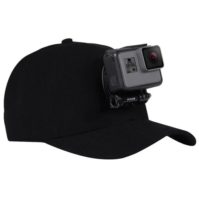 

For Go Pro Accessories Outdoor Sun Hat Topi Baseball Cap with Holder Mount for GoPro HERO5 HERO4 Session HERO 5 4 3 2 1 black