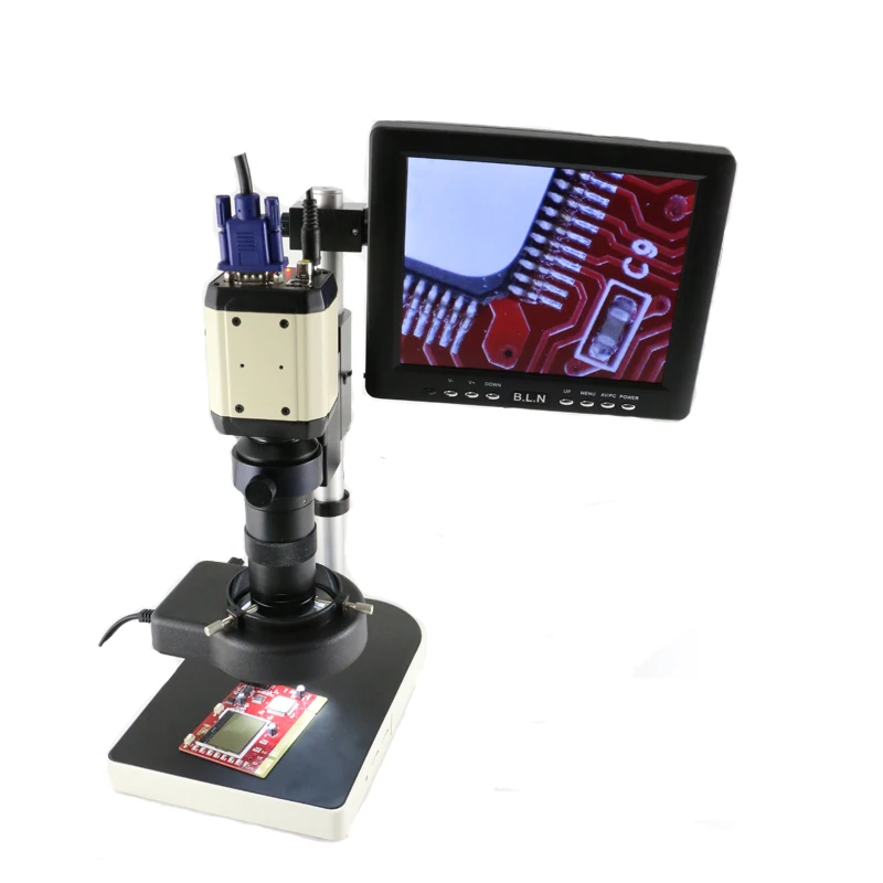 

3 in1 Digital Microscope Camera VGA USB CVBS TV outputs 56 LED ring Light 130X C mount lens for smartphone lab pcb repair