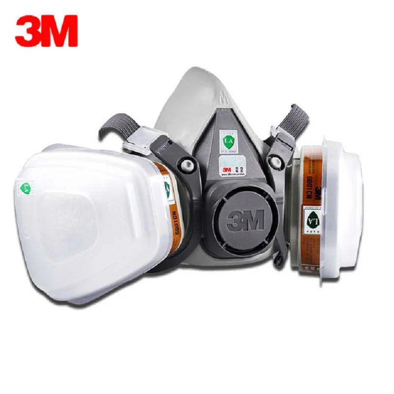 Comprar 3M6200 10 Uds. En 1 Juego de máscara de Gas pintura de aerosol químico respirador de protección de Gas orgánico con gafas 2091 Filtro de polvo de algodón
