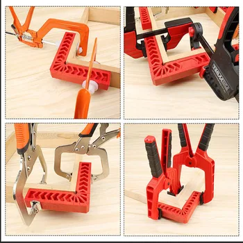 

4pcs/set 3"/4"/6" L Shape Clamping Square Right Angle Clamps Ruler Woodworking Tools