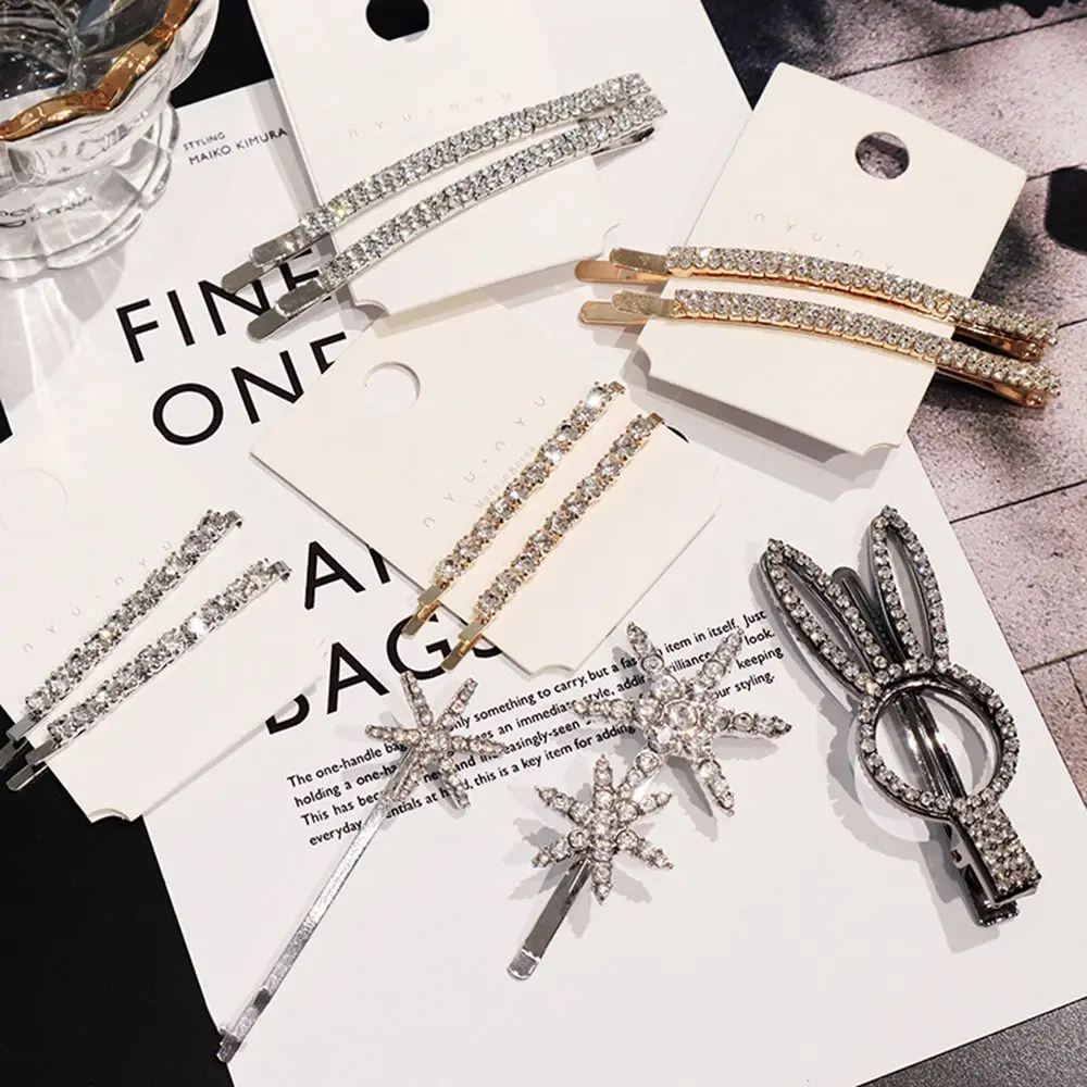 1 pc Shiny Crystal Rhinestones Hairpins Barrettes Snowflake Rabbit Shape Hair Styling Tools Hair Clips 1 pc Shiny Crystal Rhinestones Hairpins Barrettes Snowflake Rabbit Shape Hair Styling Tools Hair Clips
