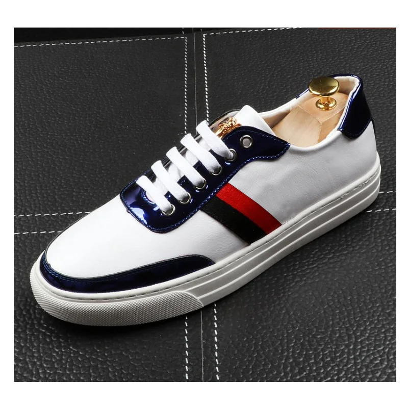 2019 Luxo Hop Homens Mocassins Casuais Sapatos Vestido Dourado Festa Baile ouro azul Dos De Ouro Lazer Plataforma Rua Sapatilhas Preto Fivela Encantadora vqwr4v