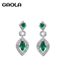 GAOLA модные аксессуары милые ювелирные изделия AAA кубический цирконий серьги-гвоздики в форме растения для женщин GLE5393Y
