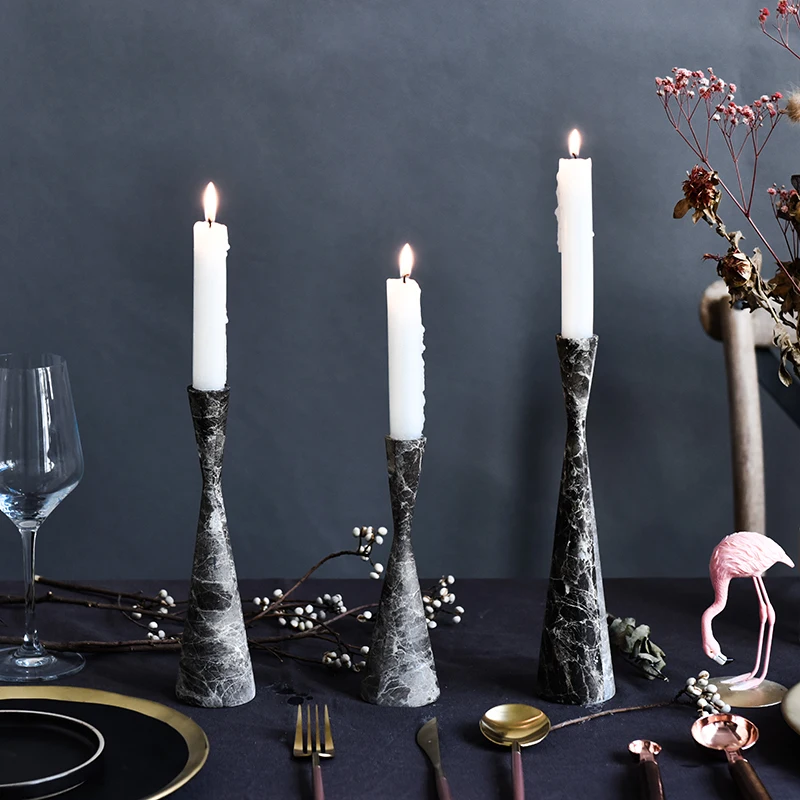 Buy Nordic Simple Style Marble Candlestick Home Table