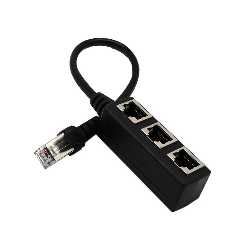 Mayitr 1 to 3 Socket LAN Ethernet Network RJ45 Plug Splitter Extender Connector Adapter Computer Cable Connector Onsale