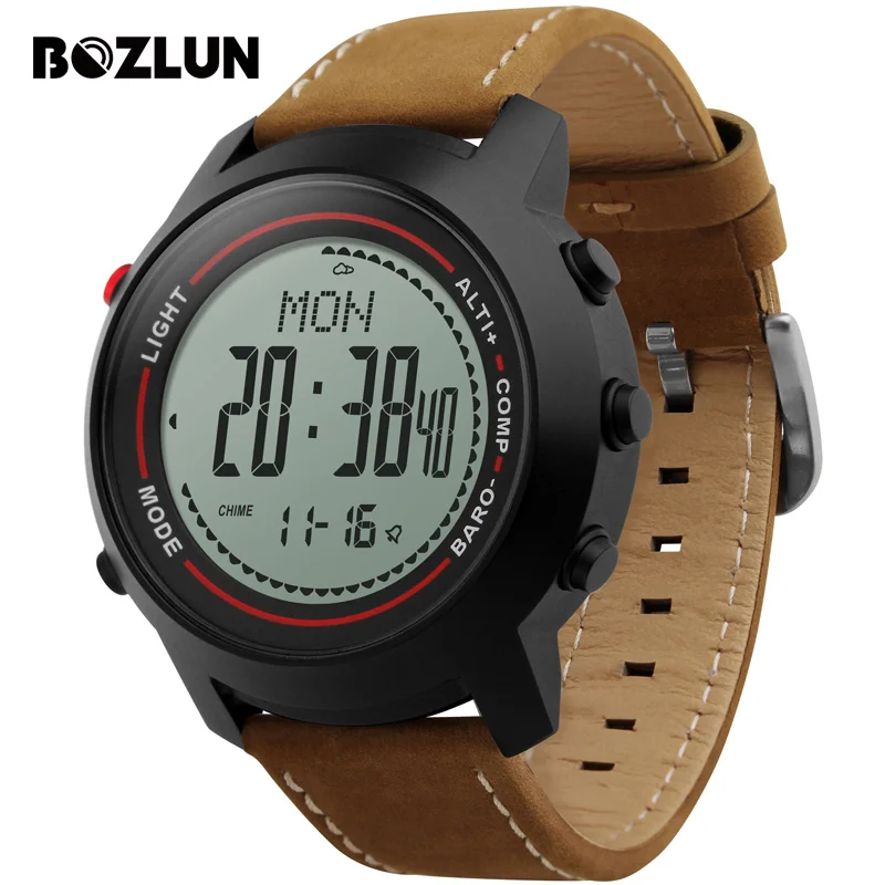 men's digital watch with compass