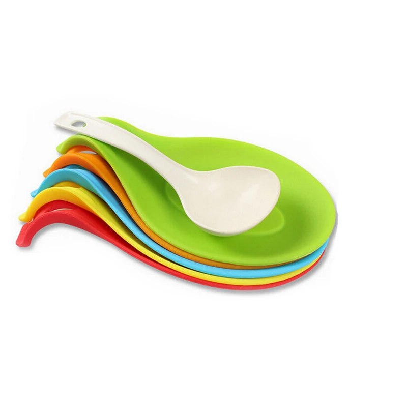 

DINIWELL Kitchen Cookware Silicone Soup Spoon Heat Resistant Spatula Dinner Tool Tableware Handheld Soup Spoons Kitchen Tools