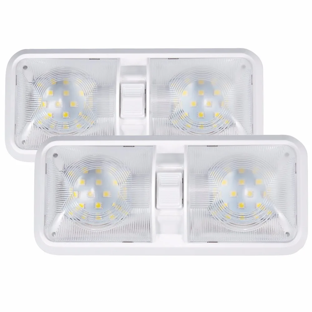 Kohree 2packs 6w 12V Car Ceiling LED Light Trailer RV Camper Car