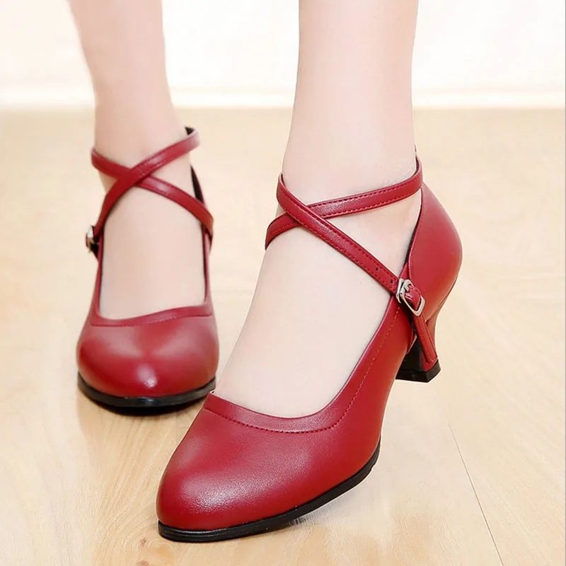 ISMRCL/Женская обувь для латинских танцев; женская Обувь для бальных танцев, танго, сальсы; обувь для латинских танцев для девочек; обувь для латинских танцев; Каблук 5 см; Размеры 35-41 - Цвет: red buy as CM