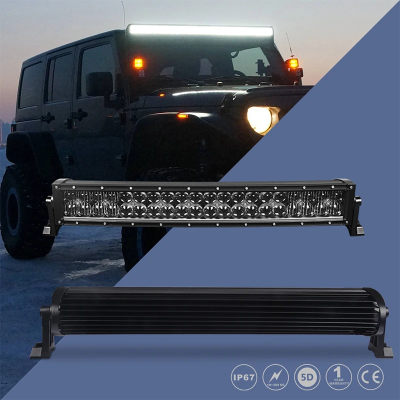 22" 32" 42" 5D Curved LED Light Bar Black Pearl Lens Combo Beam For Offroad 4x4