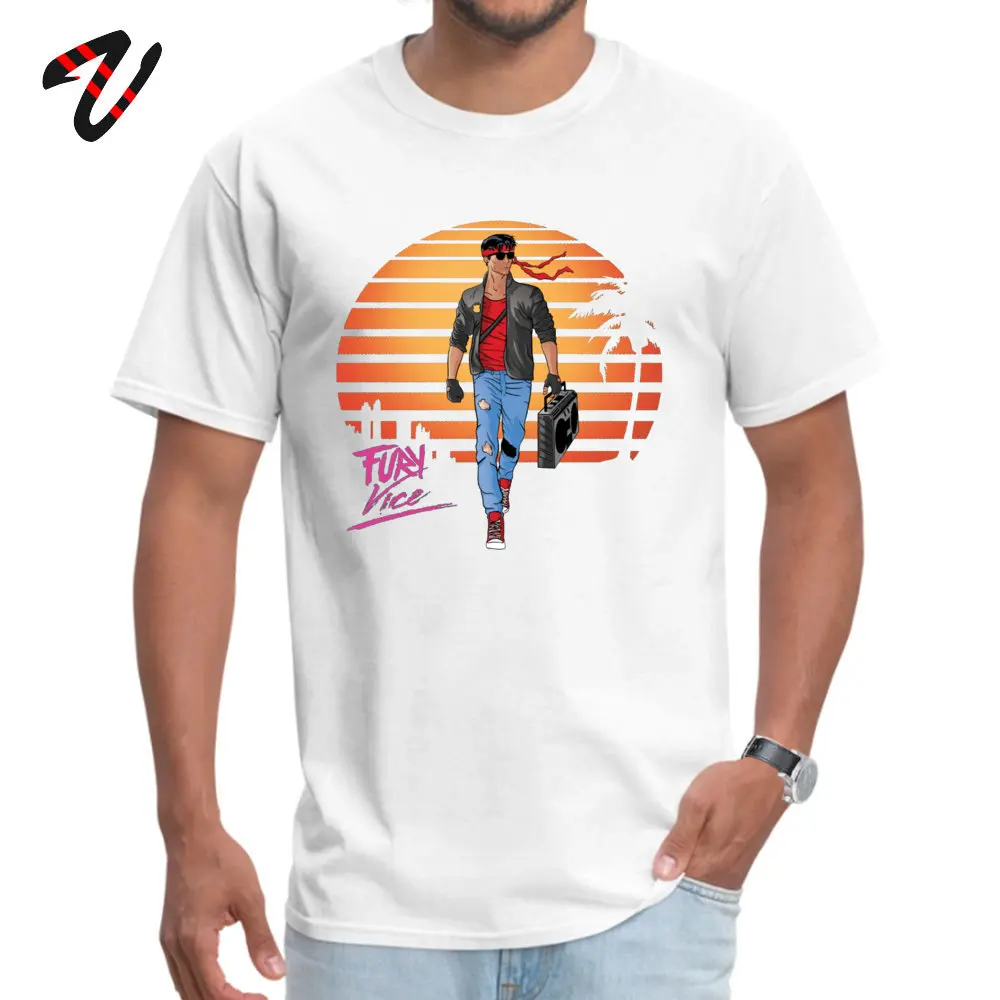 Kung Fury Vice T Shirt for Adult Cool April FOOL DAY Tops Tees Short Sleeve 2018 Newest Leisure Tops Shirts O-Neck 100% Cotton Kung Fury Vice11387 white