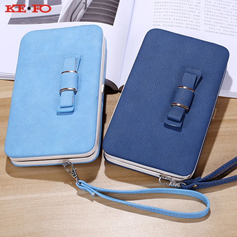 

KEFO Bowknot Wallet Case Cover For Motorola Moto G2 G3 G4 G5 G5S G6 Plus Long Women Wallet Coin Purse Clutch Bag Phone Pocket