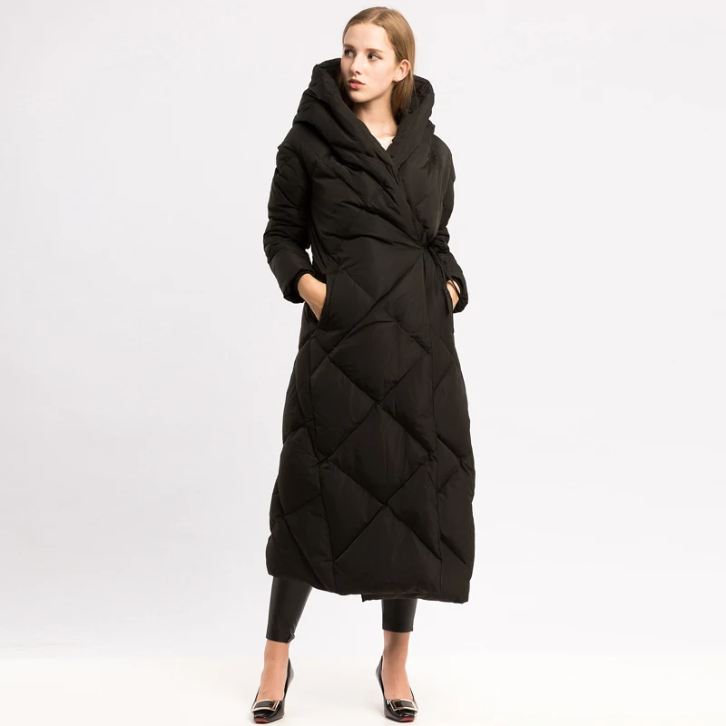 Goede Merk Luxe 2019 Winter vrouwen Donsjack Elegante Extra Lange 90% Witte Eendendons Jassen Verdikking Warm Vrouwelijke Outwears AO621