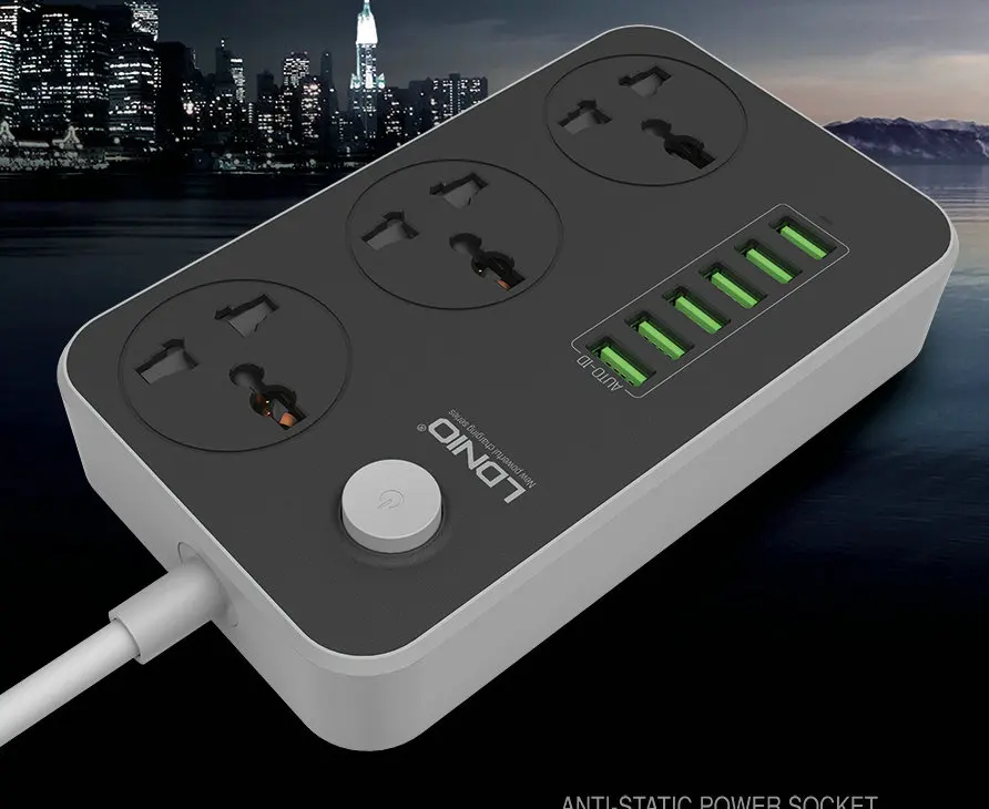 Wholesale UK US EU AC universal Socket extension panel 6USB adapter Outlet Surge Protector power Strip for phone camera battery|surge protector