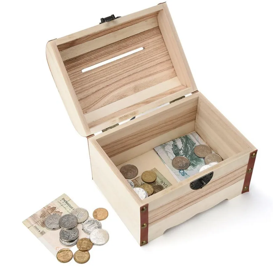 TENSKE 1 шт. деревянная Копилка сейф копилка экономия с замком резьба по дереву ручной работы Коробка для хранения монет высокое качество