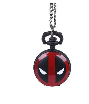 

Cool Fashion Deadpool Theme Pocket Watch With Black Chian Necklace Best Gift To Children