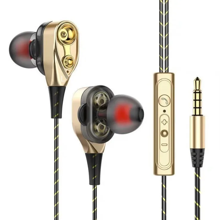 

Fanshu 3.5mm Wired High bass Dynamic stereo In-Ear Earphones With Microphone Computer earbuds For Cell phone fone de ouvido