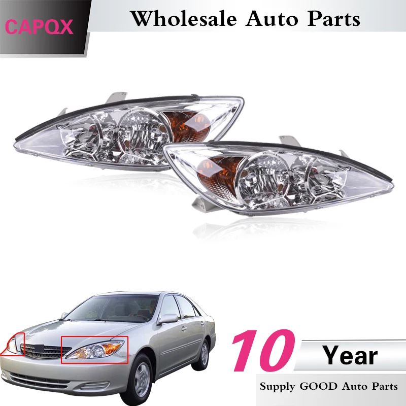 

CAPQX 1Pair Yellow High Quality Headlamp For Camry 2001-2004 ACV3 MCV30 Replacement Front HeadLight