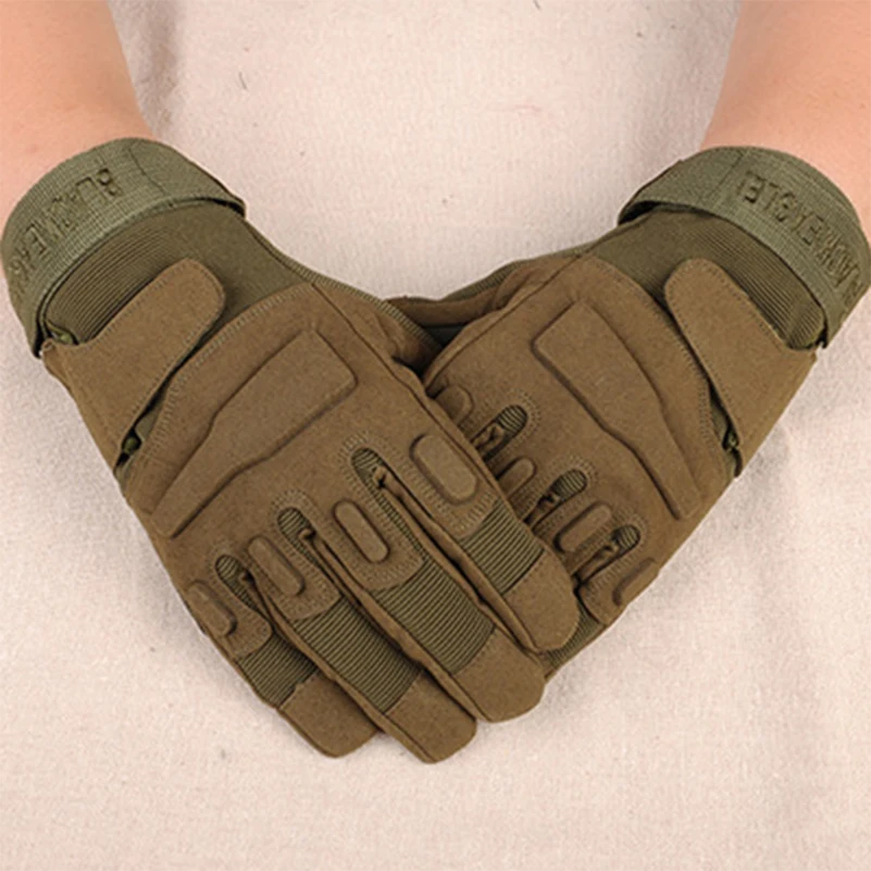 Новые тактические перчатки военные Полные Пальцы боевые перчатки противоскользящие перчатки для туризма армейские SWAT перчатки самообороны мужские перчатки для улицы - Цвет: Full Finger Green