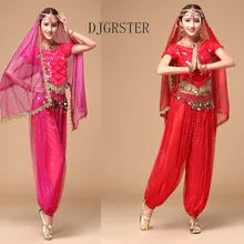 DJGRSTER костюм, костюм Болливуда, индийское платье, платье для танца живота, женский костюм для танца живота, наборы, племенная юбка, 2-3 шт./1 комплект