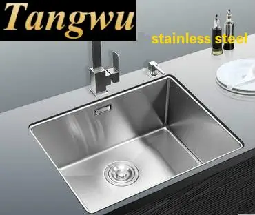 Tangwu 304 Thick Stainless Steel Sink Manual Single Groove Tangwu 304 Thick Stainless Steel Sink Manual Single Groove Undercounter Kitchen Vegetable Washing Basin 45x40 52x43 Cm In Sinks From Home