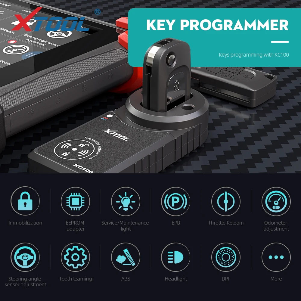 Автомобильный диагностический инструмент XTOOL PS90 OBD2 с ключевым