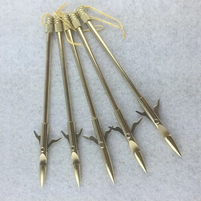 6 шт. золотистые стальные наконечники стрел для рыбалки|broadheads arrowheads|steel