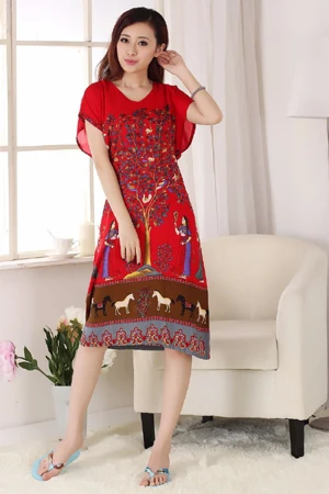 Горячая новинка, модная Хлопковая пижама с принтом бабочки, женская одежда с короткими рукавами, халат, сексуальная женская ночная сорочка, ночная рубашка, один размер 012104 - Цвет: L