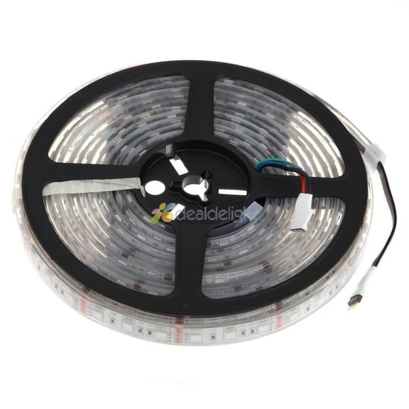 Wholesale 10pcs DC12V 5M/Lot IP68 Underwater Waterproof 5050SMD 300 LEDs RGB Flexible LED Strip Light Free DHL Shipping