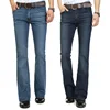 Men's Business Casual Pants Male Mid Waist Elastic Slim Boot Cut Semi-Flared Four Seasons Bell Bottom Jeans 26-38 3