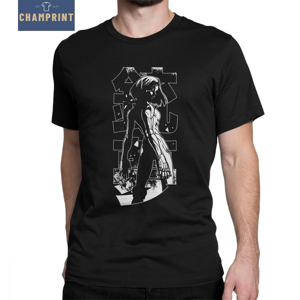 

Ganmu Alita T-Shirts Battle Angel Comic Movie Anime Japan Cyberpunk T Shirt Man Gift Tops Casual 100% Cotton Tees