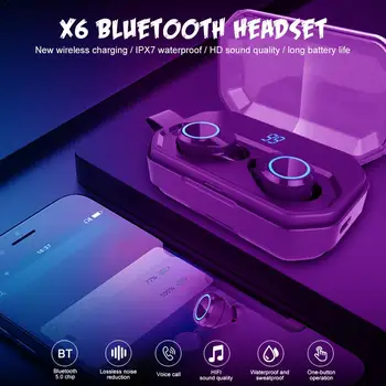 

X6 Pro TWS Bluetooth 5.0 Headset Smart Earbuds With Display 4000mAh Large Capacity Charging Case Waterproof Stereo Earphones