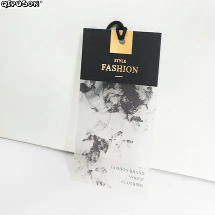 

PK026 custom shape tag design hang tag printing Custom gold foil hang tag kids labels clothes printed personal logo for clothing