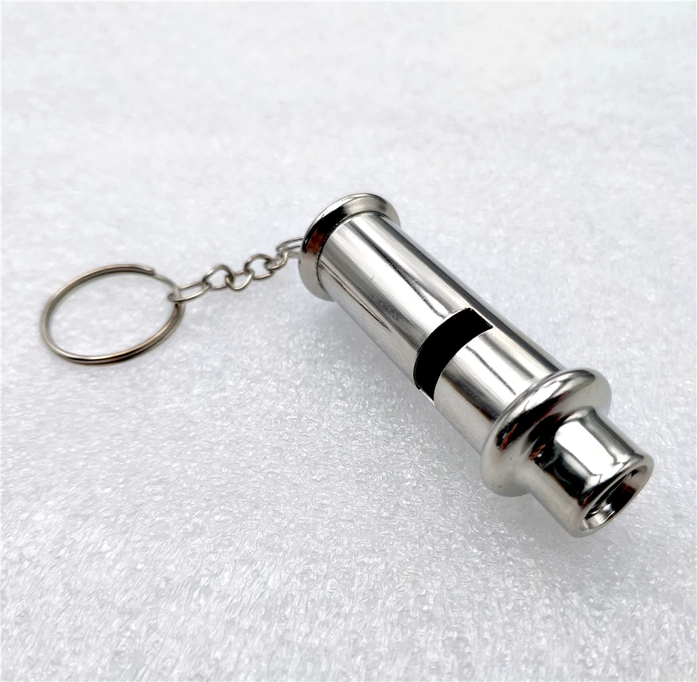 

Outdoor survival whistle Stainless steel high-frequency high decibel whistle lifesaving metal whistle with gift plastic bag
