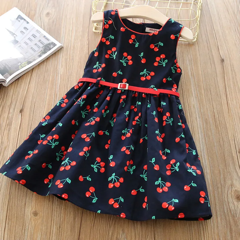 

Baby Cherry Print Dress Summer Girls Kids Children Skirt