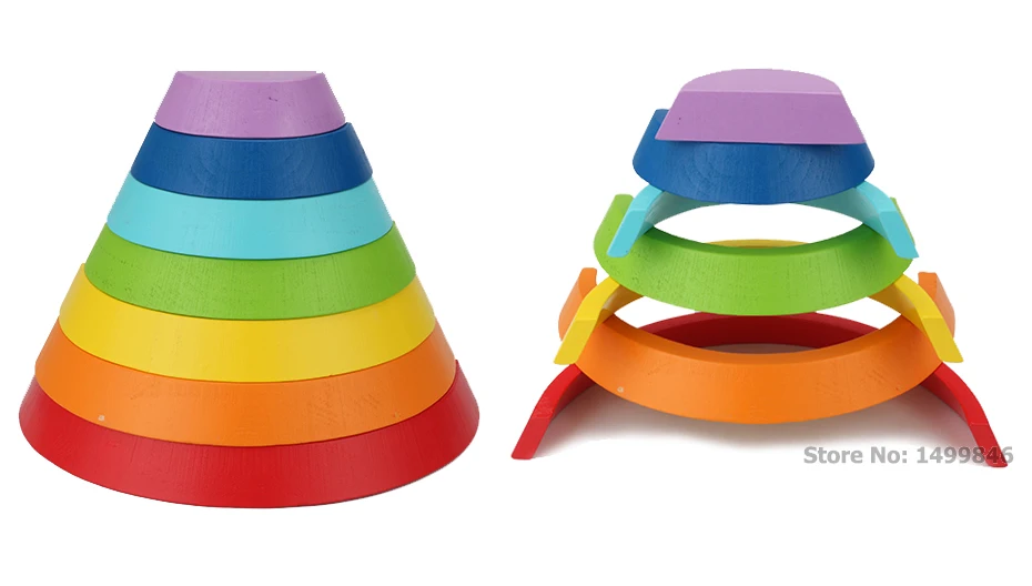 Brinquedos de Madeira do Arco-íris Blocos de Madeira Brinquedo para Crianças Montessori Buliding Bebê Educacional Aprendizagem Recursos Criativo Cor Presente 8 Brinquedos e hobbies